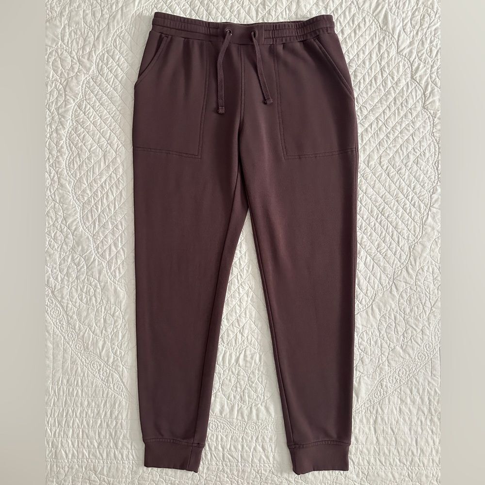 Quince Women’s SuperSoft Fleece Joggers Sweatpants Dried Fig Small - Picture 2 of 11